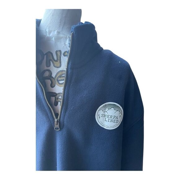Men’s Jachs NY Blue Sherpa lined Fleece Pulloverer Size Large NWT - Picture 2 of 5